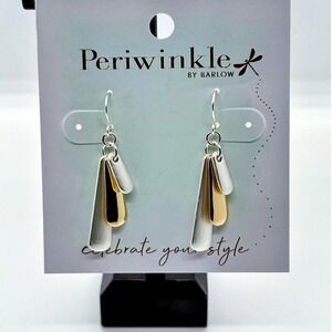 Gold and Silver Dangle Earrings by Periwinkle‎ by Barlow